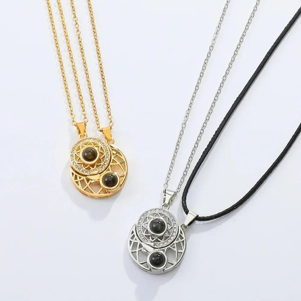 2Pcs/set Magnetic Couple Matching Necklace