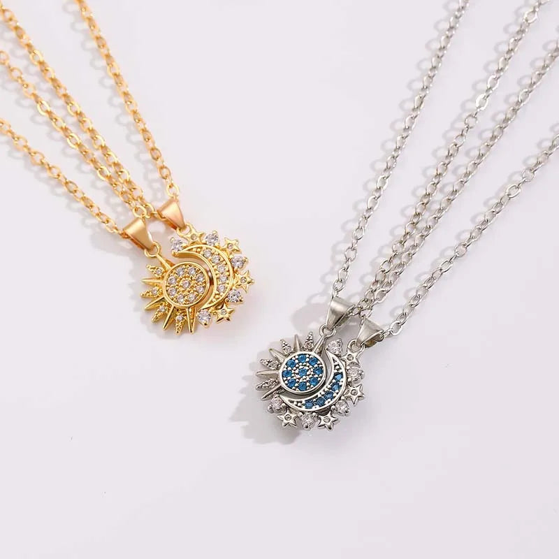2Pcs Magnetic Couple Matching Necklaces for Women Men