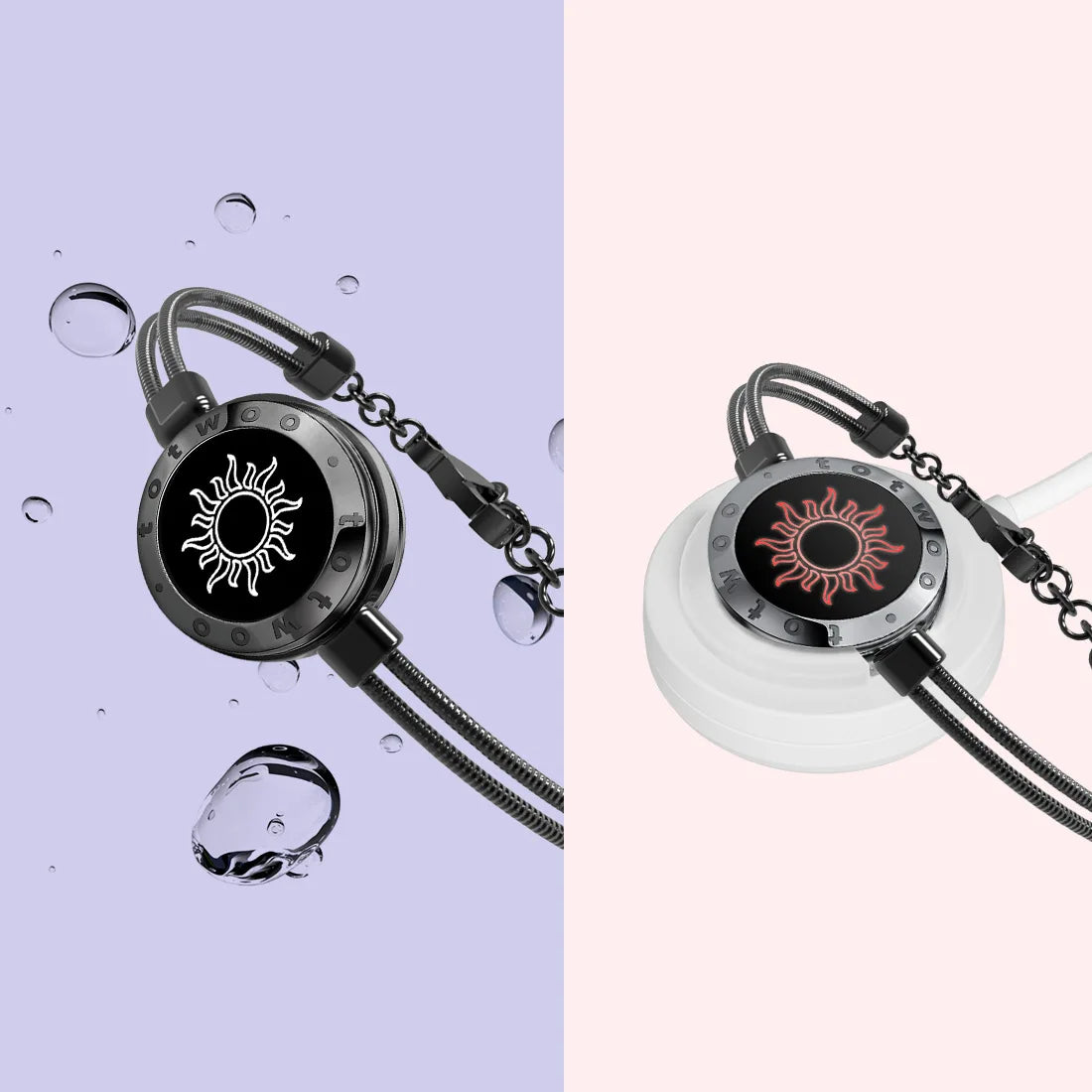 TOTWOO Long Distance touch Light up&Vibrate Bracelets