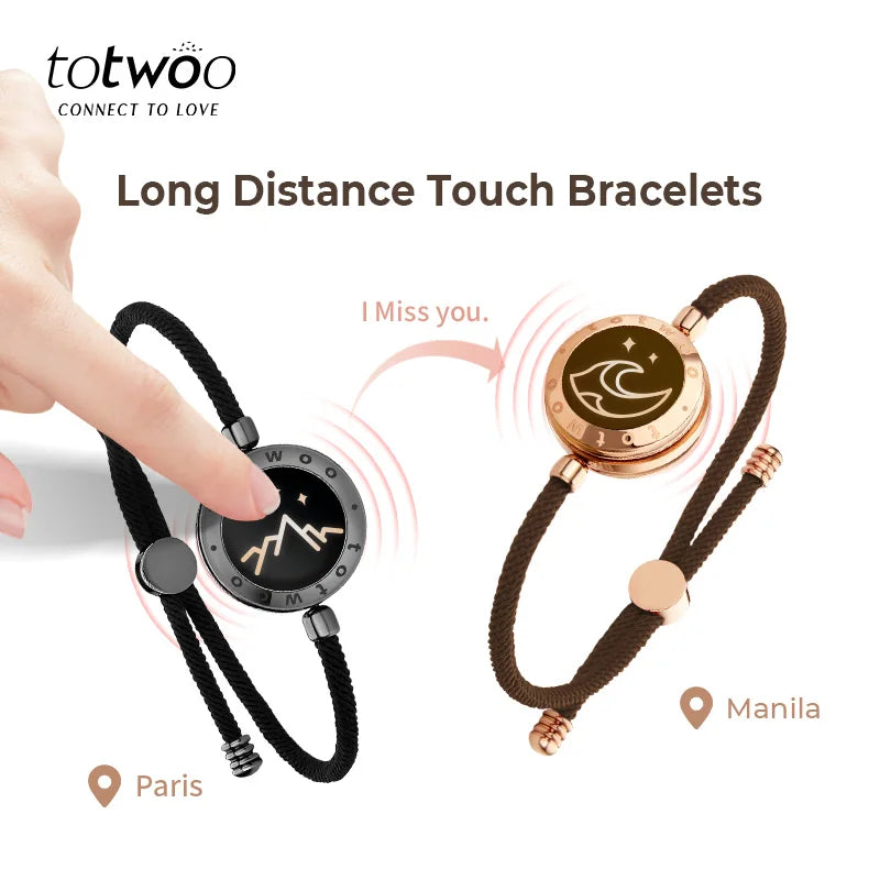 TOTWOO Long Distance touch Light up&Vibrate Bracelets