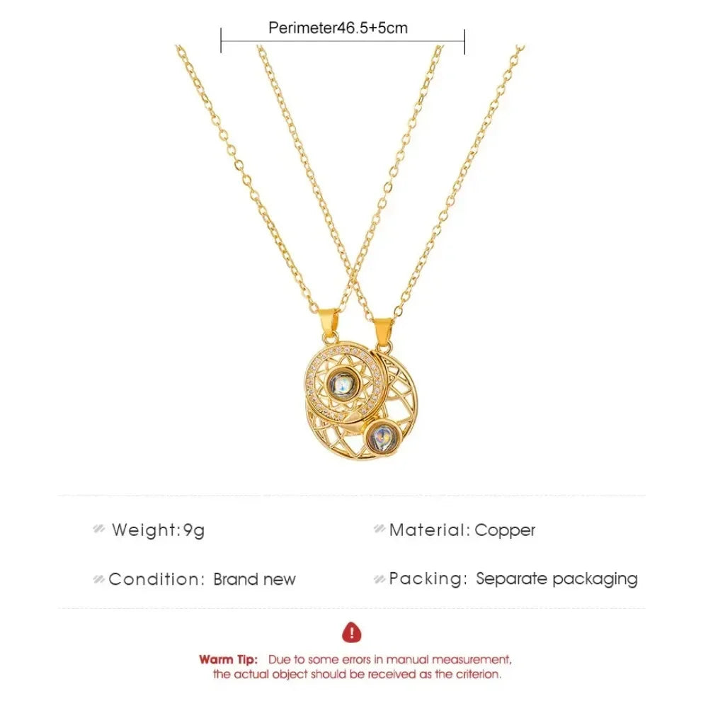 2Pcs/set Magnetic Couple Matching Necklace