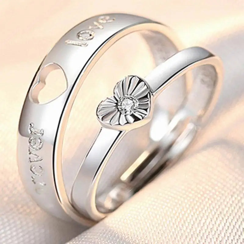 Zircon Heart Matching Ring For Women Men